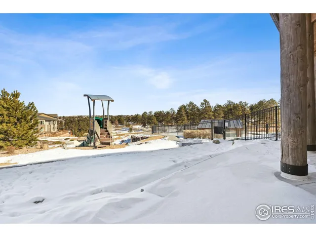 a view of a terrace with a bench