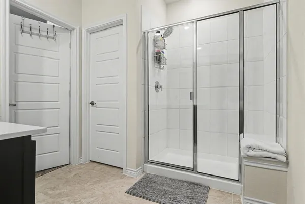 a bathroom with a shower