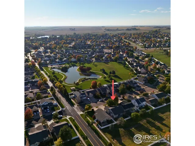 an aerial view of a residential houses
