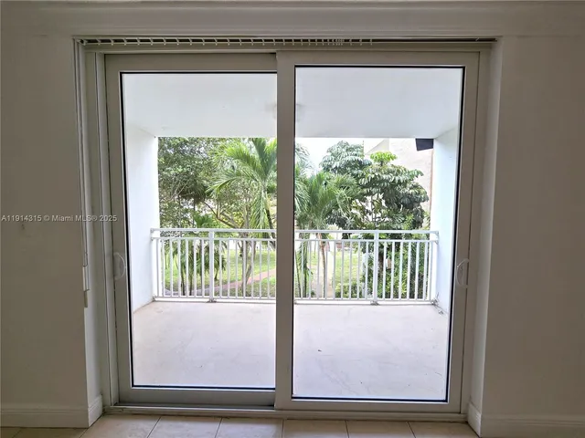 a view of a glass door