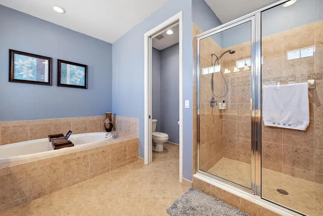 a front view of a house with a yard and potted plants