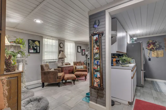 a living room with furniture