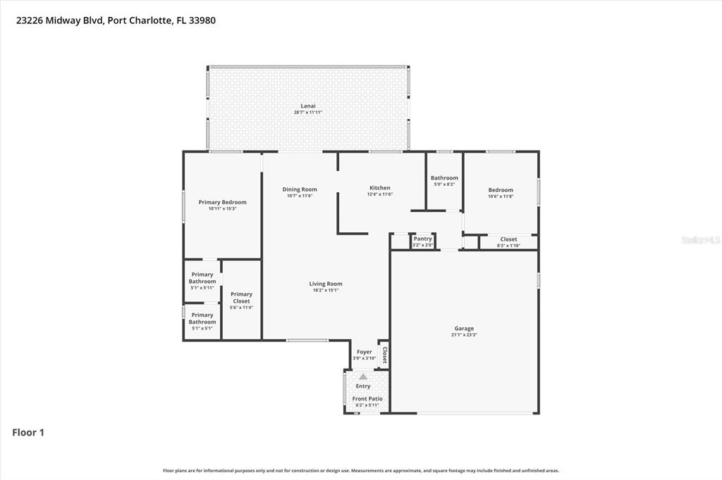 23226 Midway Boulevard Punta Gorda, FL 33980 - Photo 2 of 37 a picture of a floor plan