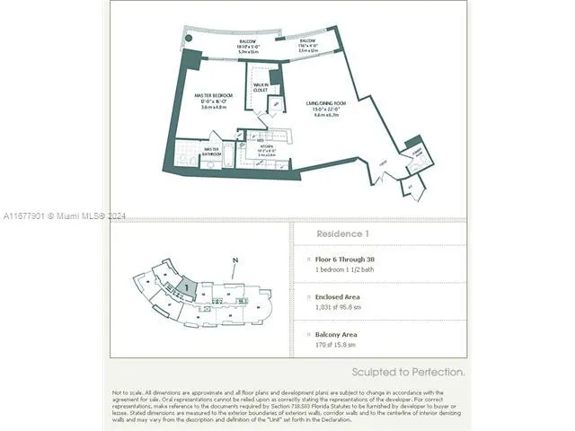 $669,900 | 901 Brickell Key Boulevard, Unit 1701, Miami, FL 33131