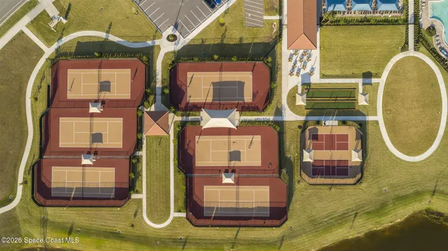 a view of a lake with a big yard