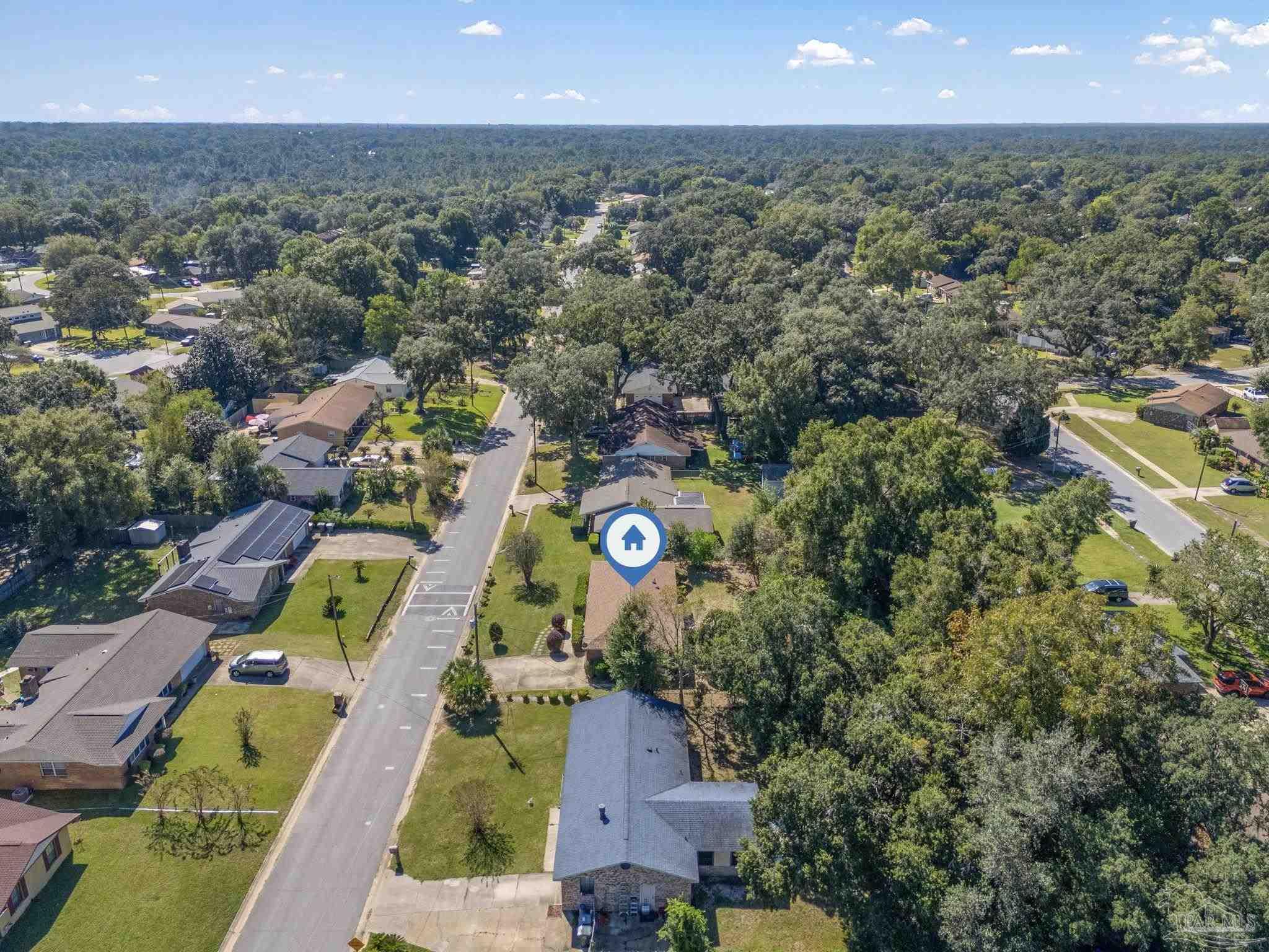 3135 Bent Oak Road Pensacola, FL 32526 - Photo 37 of 47 an aerial view of residential houses with outdoor space and street view