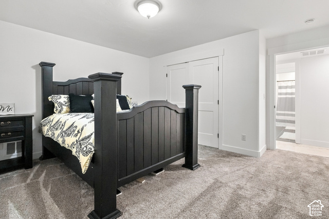 244 East Sevier River Road Central Valley, UT 84754 - Photo 60 of 66 Recessed ceiling light, white walls, gray carpet, and white bi-fold closet doors