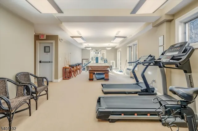 a room with gym equipment