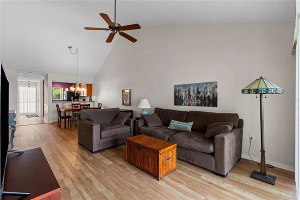 a living room with furniture