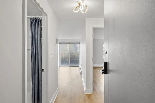 a bathroom with a shower