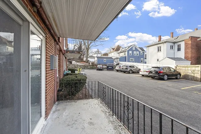 a view of a city from a balcony