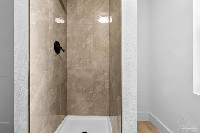 a bathroom with a shower