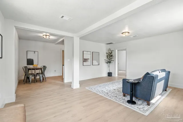 a living room with furniture