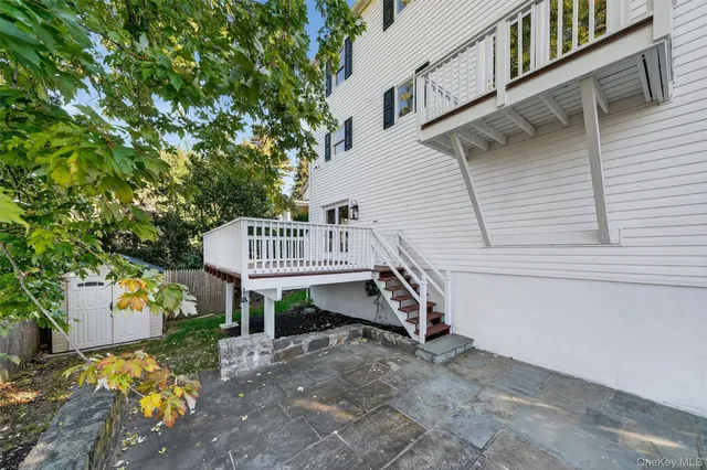 a view of a wooden deck