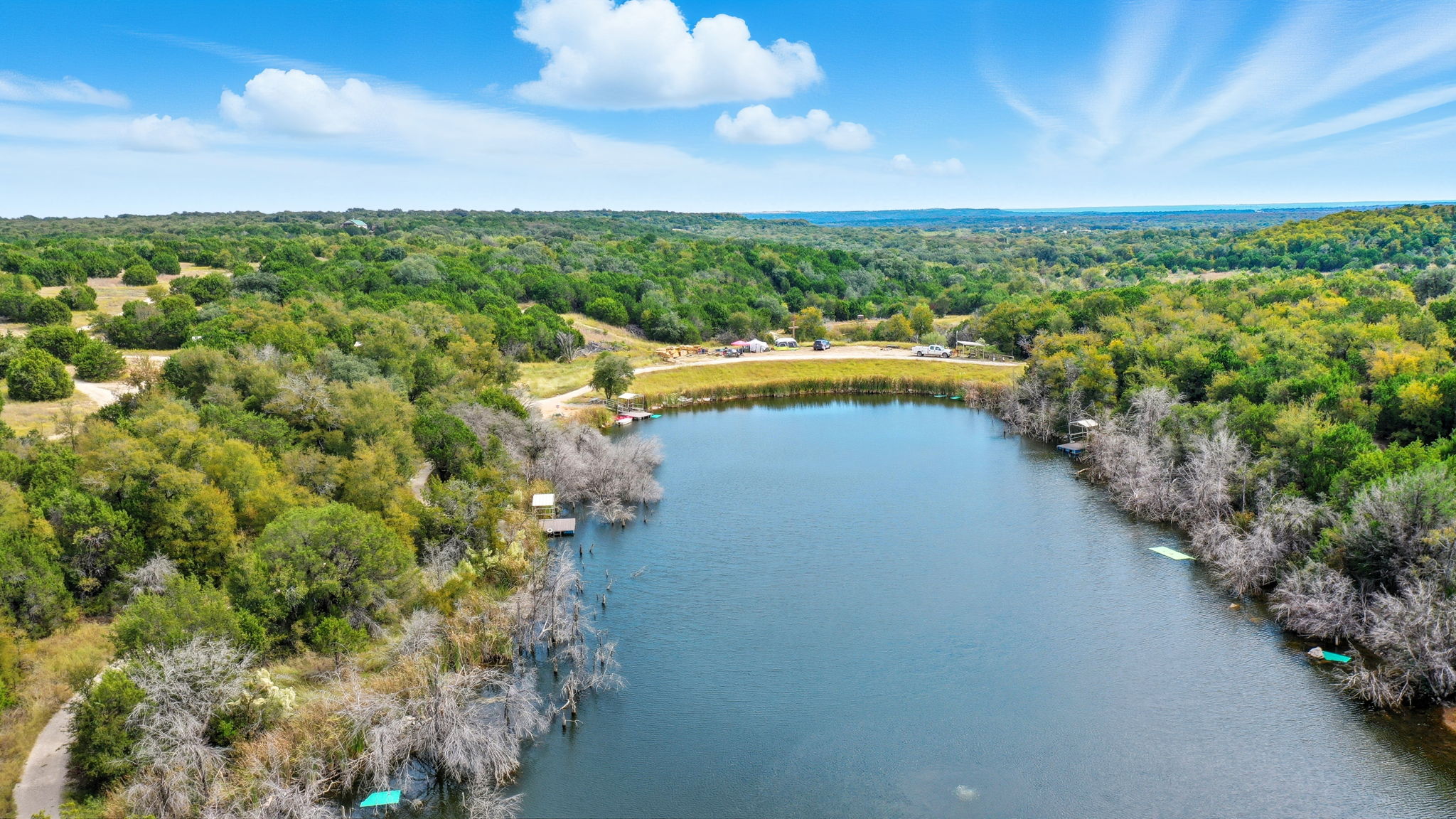 4636 Halsell Ranch Road Jacksboro, TX 76458 - Photo 20 of 39 a view of a lake with a yard