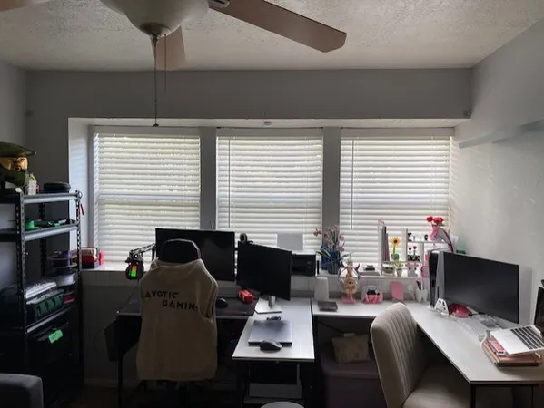 a view of a workspace with a window
