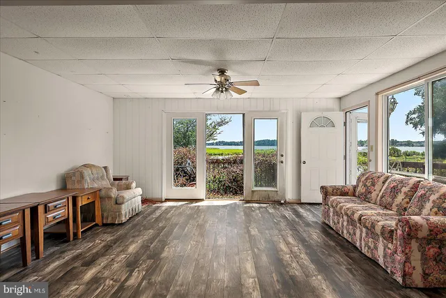 a living room with furniture