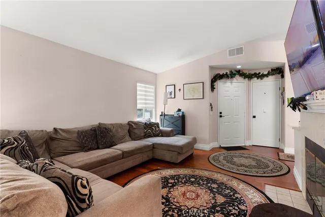 a living room with furniture and a couch