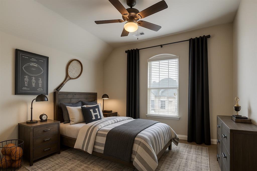 3012 Bold Ruler Road Celina, TX 75009 - Photo 10 of 13 secondary bedroom - 2nd floor - virtually staged