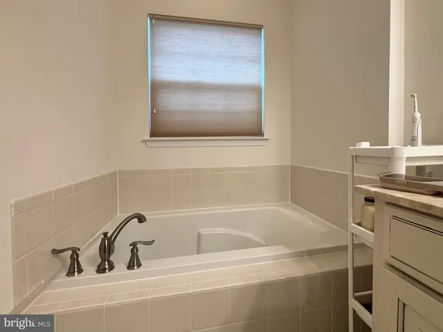 a bathroom with a bathtub