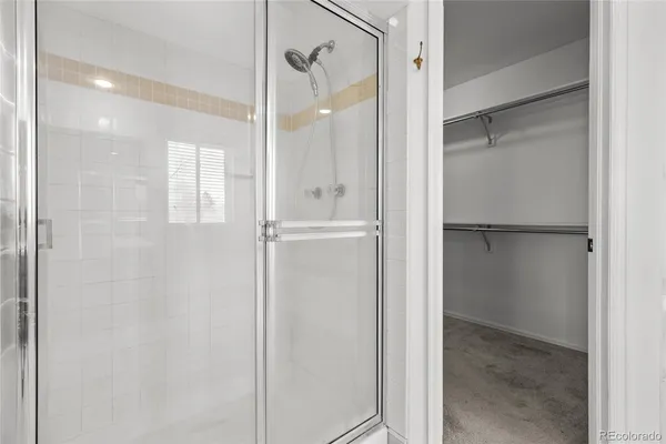 a view of an empty walk in closet