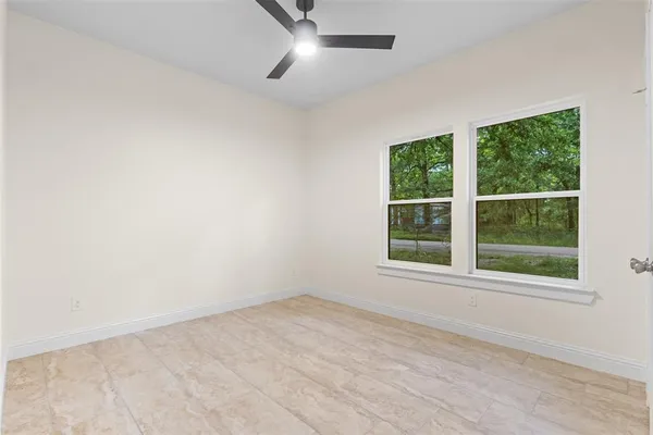 an empty room with a window