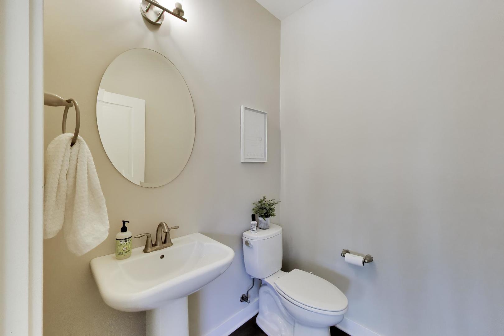 1623 Church Street Evanston, IL 60201 - Photo 13 of 29 a bathroom with a sink a mirror and a toilet