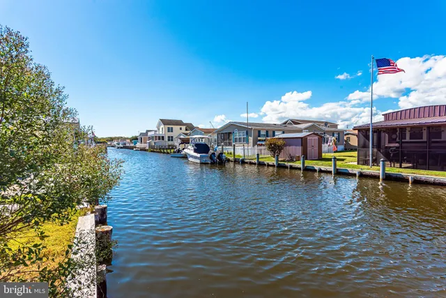 a view of a lake with houses