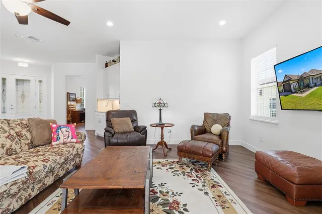 a living room with furniture and a couch