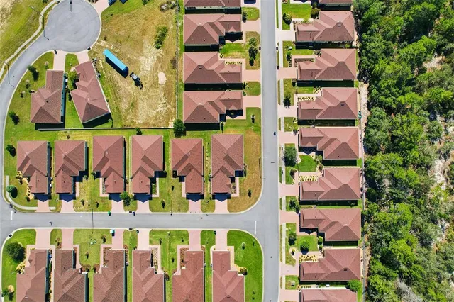an aerial view of multiple house