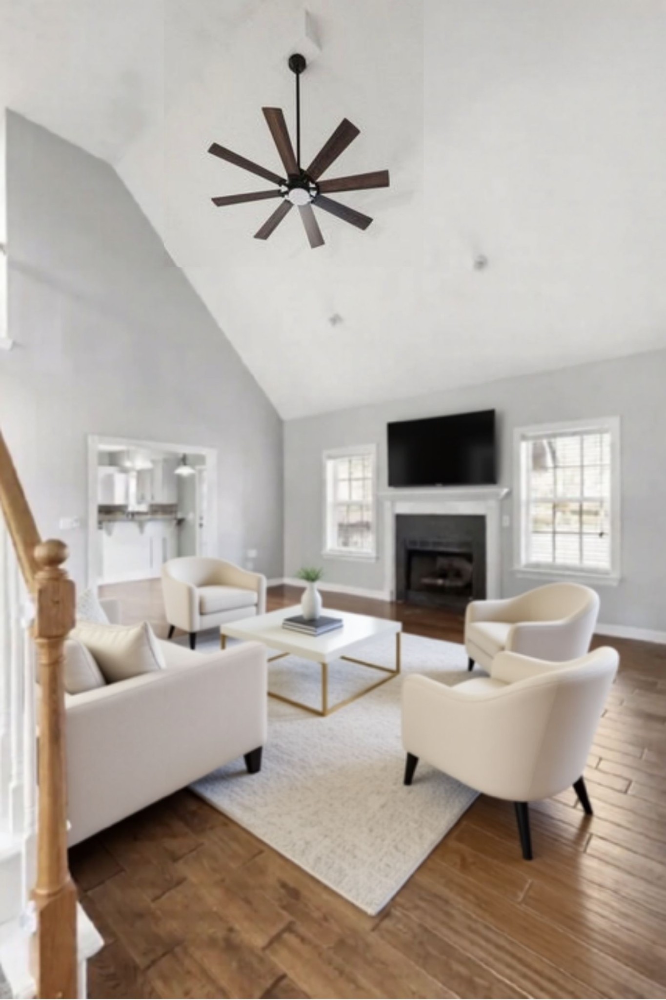 6502 Franklin Road Murfreesboro, TN 37128 - Photo 18 of 36 a living room with fireplace furniture and a flat screen tv
