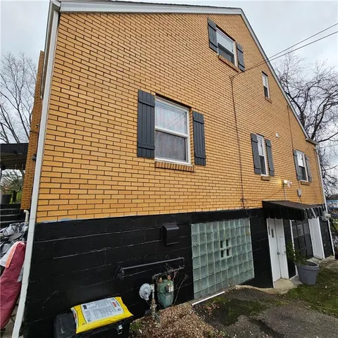 a view of a building with a door