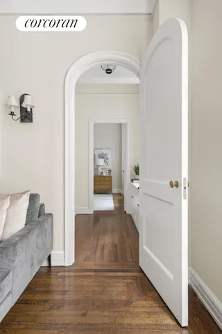 a view of a bedroom from the hallway