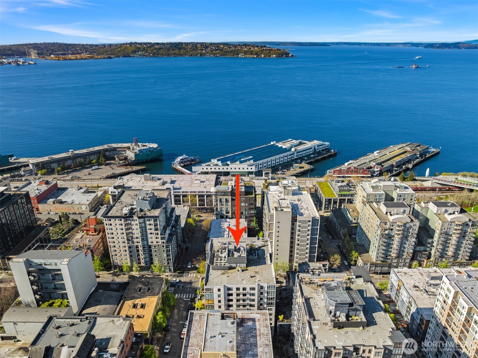 76 Cedar Street, Unit 609 Seattle, WA 98121 - Photo 29 of 31 a view of roof deck with an ocean view