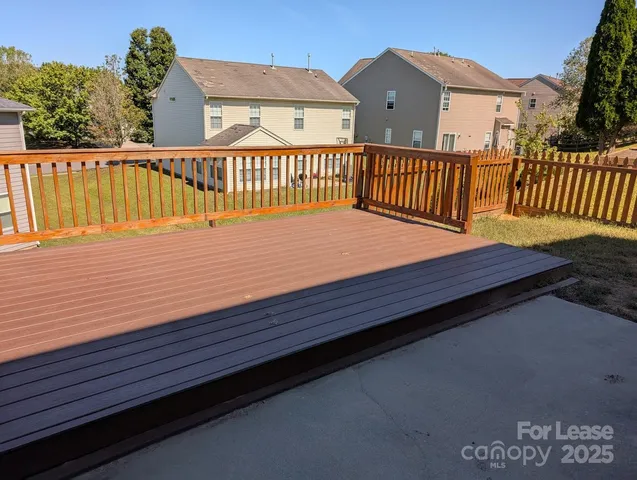 a view of a wooden deck