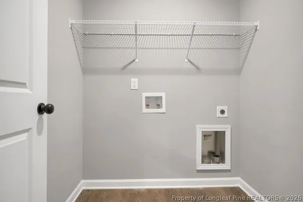 a view of a room with rack on the wall