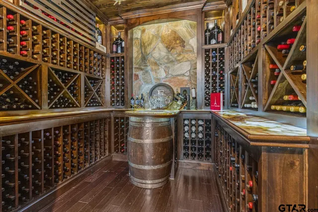 a view of a dining room with furniture and window