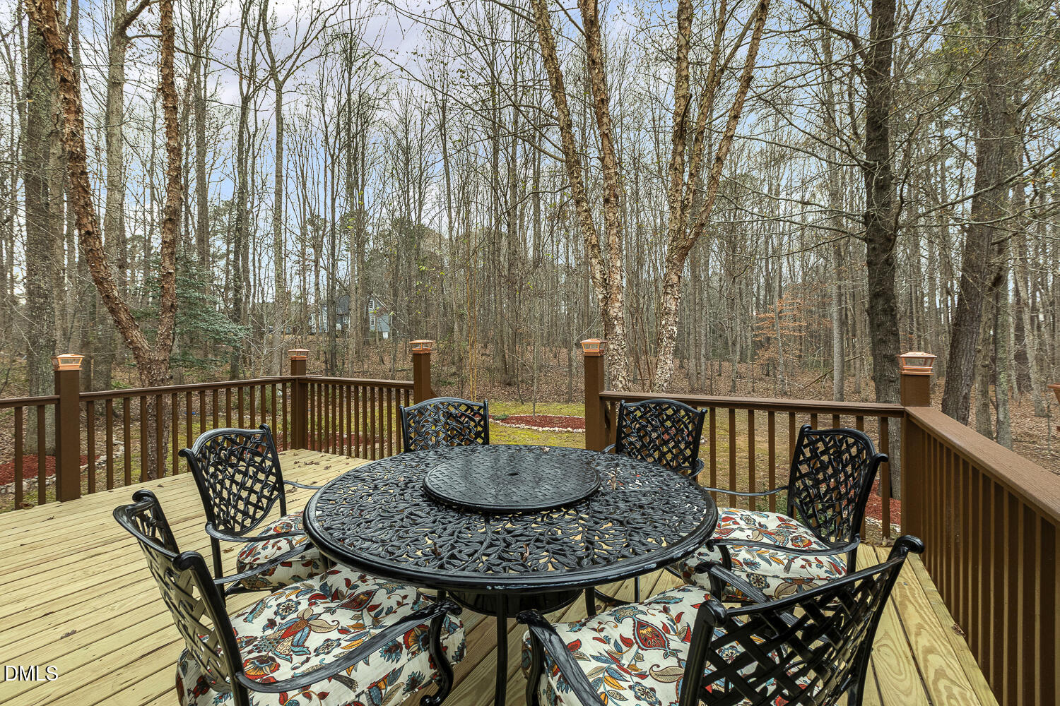 1119 Corrina Road Wake Forest, NC 27587 - Photo 31 of 45 a view of a balcony with two chairs and a potted plant