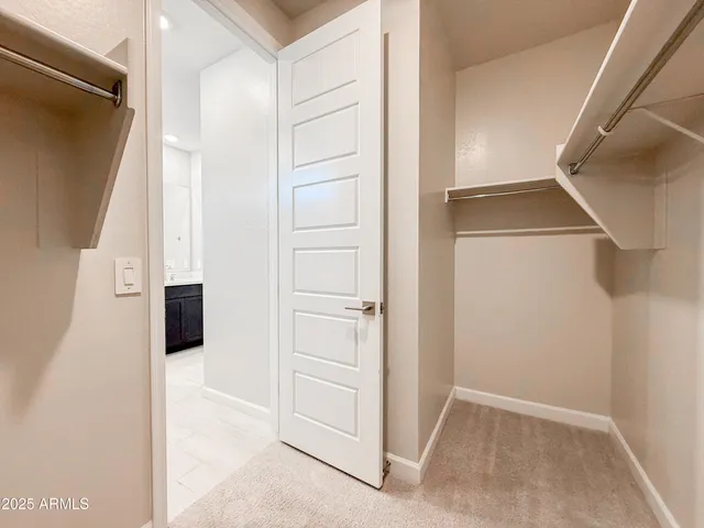 a view of walk in closet with cabinet