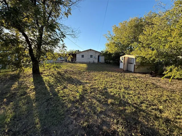 a backyard of the house