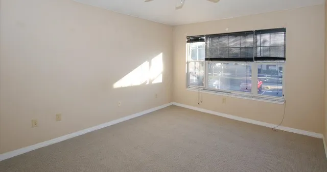 a front view of a building with glass door