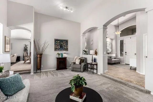 a living room with furniture