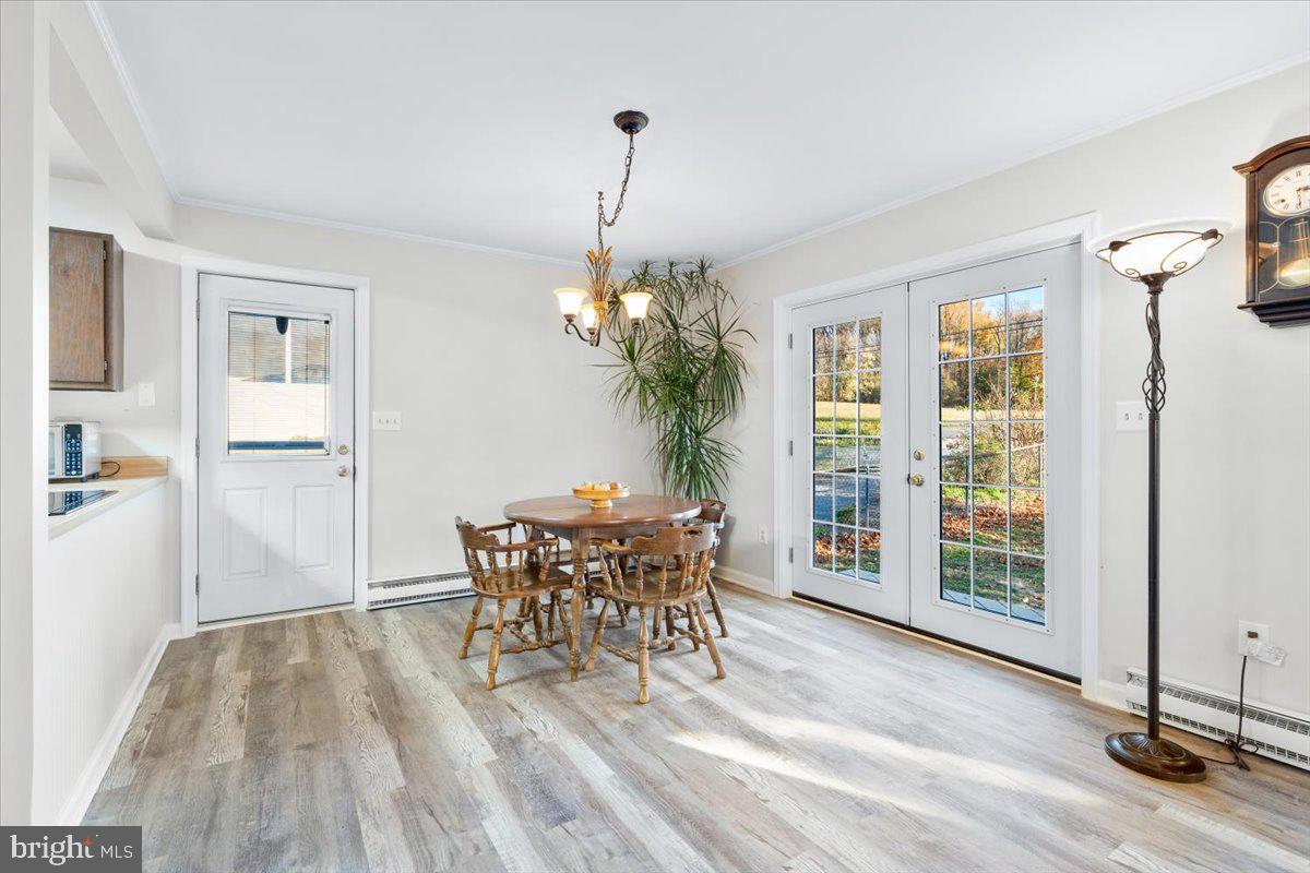 6936 Linganore Road Frederick, MD 21701 - Photo 11 of 33 a view of a dining room with furniture window and wooden floor