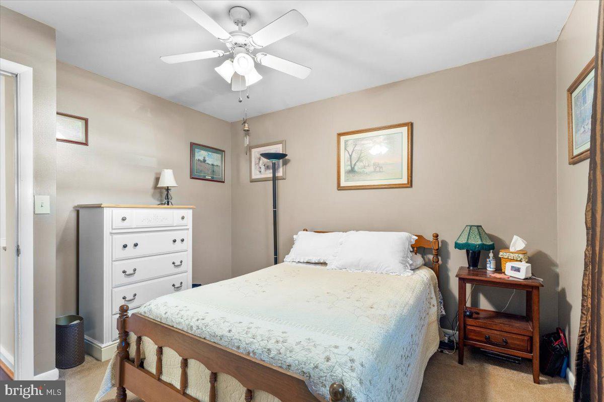6936 Linganore Road Frederick, MD 21701 - Photo 23 of 33 a bedroom with a bed and a chandelier