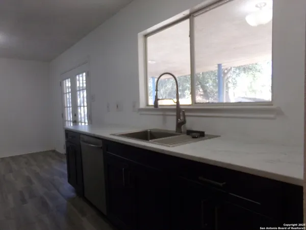 a sink with a window