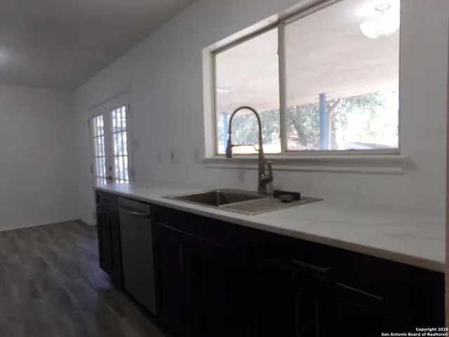 a sink with a window