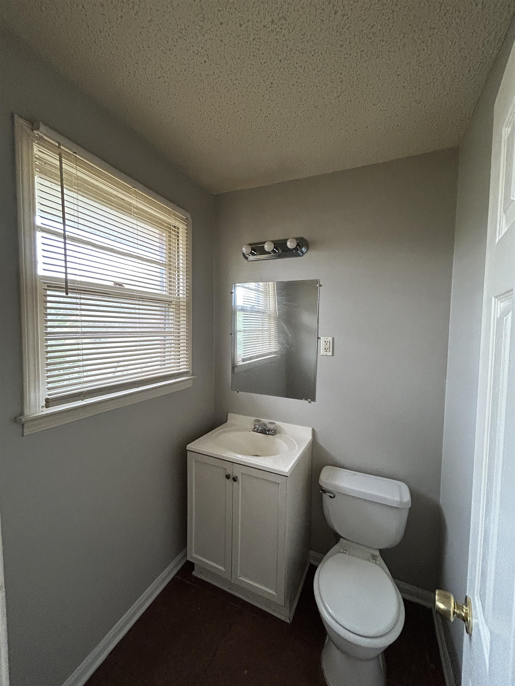 1809 Cherry Road Memphis, TN 38111 - Photo 10 of 16 Half bathroom featuring vanity and a textured ceiling
