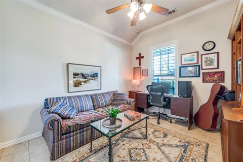 a outdoor space with patio furniture and a potted plant