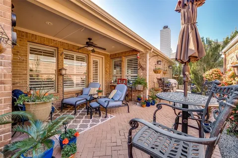 a outdoor space with furniture