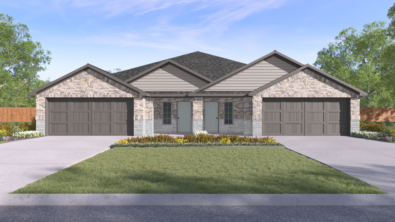 18516 A High Flyer Way Manor Manor, TX 78653 - Photo 1 of 1 a front view of a house with a garden and garage